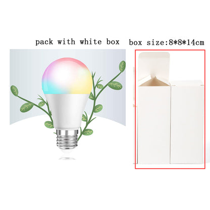 Light Bulb in colorful design with packaging details for energy-efficient home lighting solution.