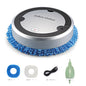 Robot Vacuum Mop with blue microfiber cleaning pad and accessories for smart home cleaning.