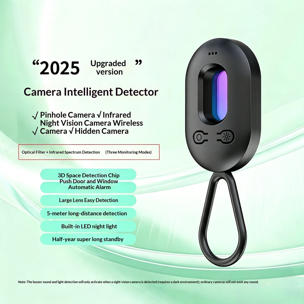 Smart Detector Hotel Camera Detection Alarm - 2025 Upgraded Camera Intelligent Detector for hidden camera detection