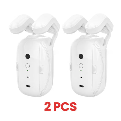 Smart Curtain Robot installation components with two pieces shown, featuring a compact design for automated curtains.