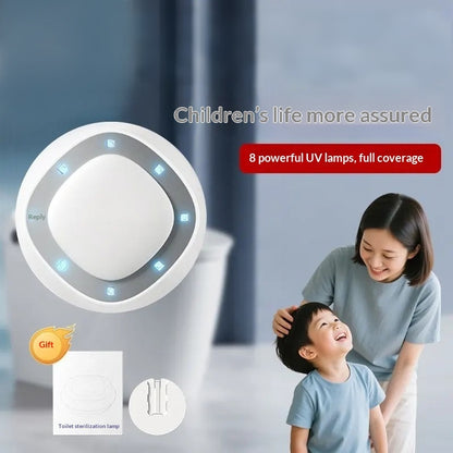 Smart Toilet Sterilization And Disinfection Gadget with UV lamps ensuring bathroom hygiene.